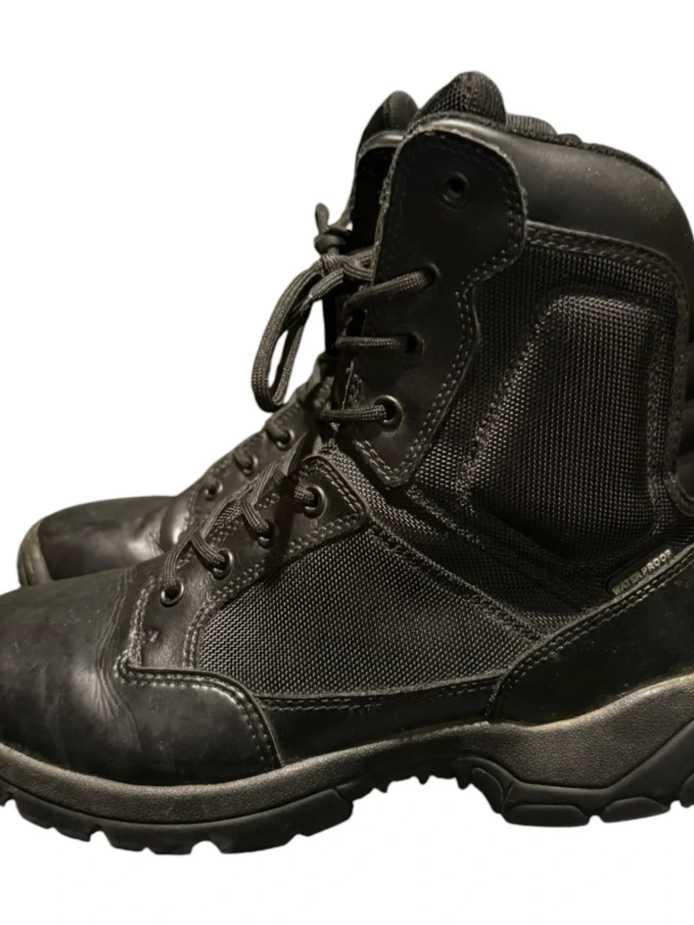 Interceptor Men’s MNIN48DP001 Black Leather Mid Lace Up Size 9 Combat Boots